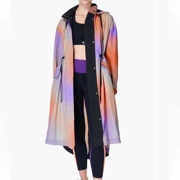 Sweaty Betty NWT Jet Longline Lightweight Boho Ombré Midi Nylon Jacket medium - Picture 6 of 16
